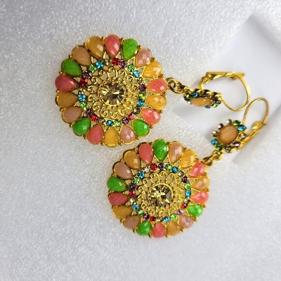 Colorful Round Earrings - Picture 6 of 6